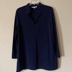 Jude Connally Navy Blue long sleeve Tunic Top, Size XL